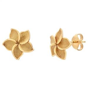 RARE Tiffany & Co. 18k Yellow Gold Plumeria Earrings